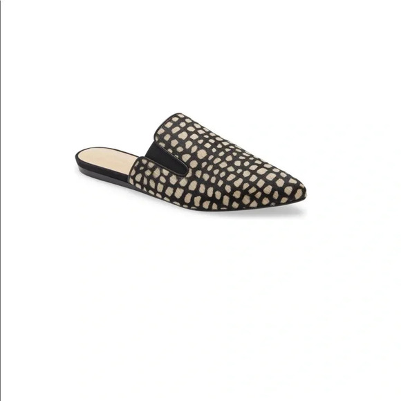 Jenni Kayne Genuine Calf Hair Mule in Black Honey Giraffe Size 36 - Picture 1 of 6